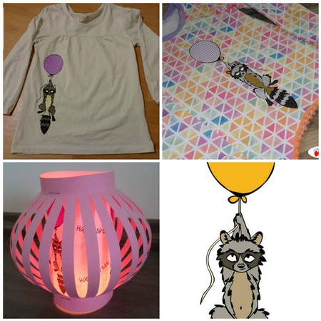 Cutting File Coon with balloon by Sue Kunkel