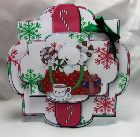 Shaped Layered Card - Polar Bear Purse by Sue Needham