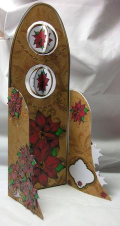 Tall Wing Card - Red Poinsettia by Sue Needham