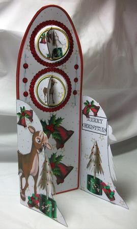 Tall Wing Card - Reindeer and Tree by Sue Needham