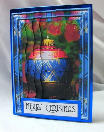 Blue Christmas Bauble Wavy Edged Side Stacker by Sue Needham