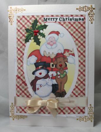 Santa and Friends with Holly Scalloped Corners by Sue Needham