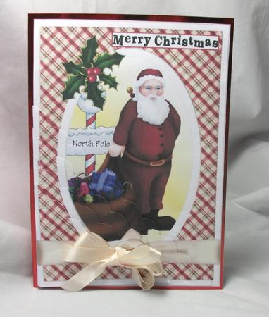 Santa with Holly Scalloped Corners by Sue Needham