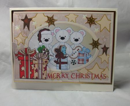 Polar Bears with Presents Scalloped Corners by Sue Needham