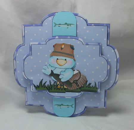 Shaped Layered Card - Fishing Bird by Sue Needham
