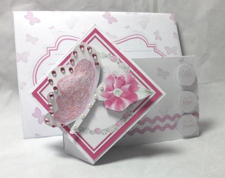 Pink Butterfly Twist Turn Card by Sue Needham