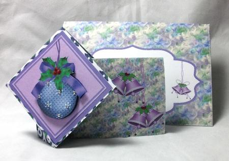Purple Bauble Twist Turn Card by Sue Needham
