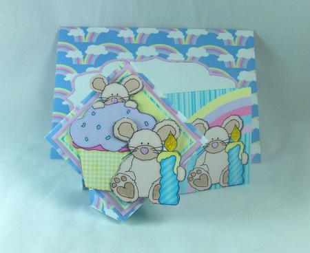 Twist Turn Card - Cupcake Mice by Sue Needham