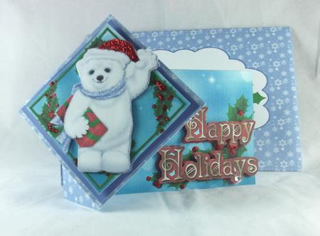 Twist Turn Card - Waving Polar Bear by Sue Needham
