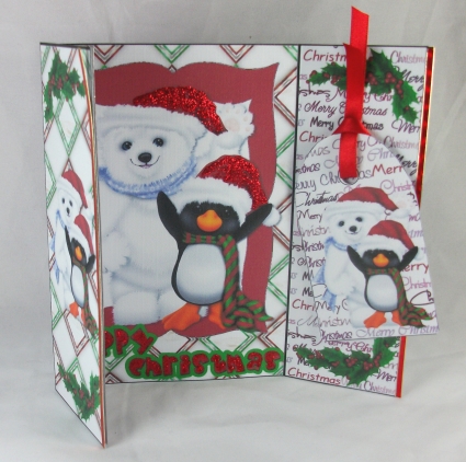 Gatefold Card - Polar Bear and Penguin by Sue Needham