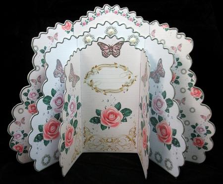 Triple Layer Gatefold - Roses & Baby's Breath by Sue Needham
