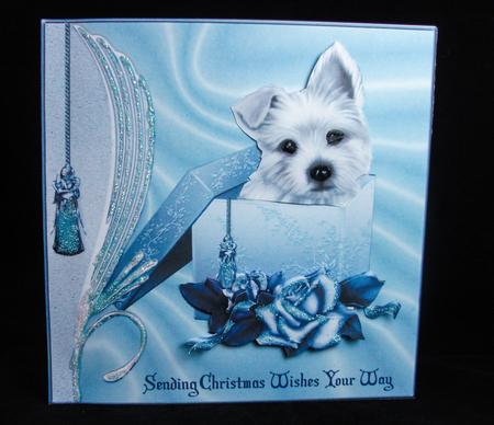 Christmas Puppy in Box by Sue Needham