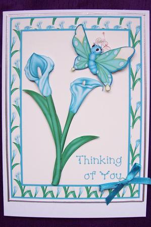 Cute Butterfly with Cala Lilies by Sue Prior
