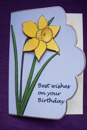 Daffodil Fancy Front Card by Sue Prior