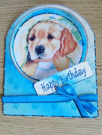 Pawly Puppy Round Top Quick Card by Sue Prior
