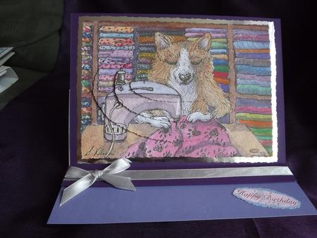 She Was a Dab Paw with Quilts Oval Pyramage by Sue Prior