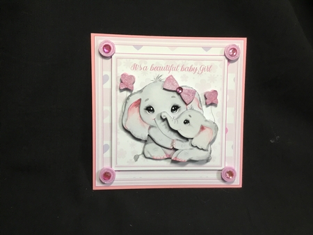 Baby Girl Decoupage 7x7ins Topper by Sue Pyman