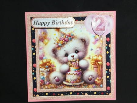 Age 1-5 Birthday teddy card front 9 by Sue Pyman