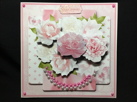 Pink Posy - Decoupage Card Mini Kit by Sue Pyman