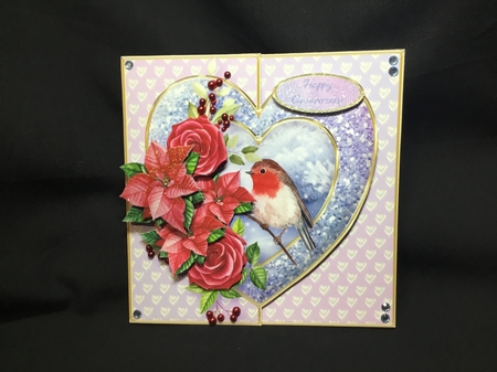December Romance - Offset Heart Card Mini Kit by Sue Pyman