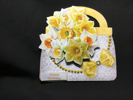 Spring Daffodils - Handbag Card Mini Kit by Sue Pyman