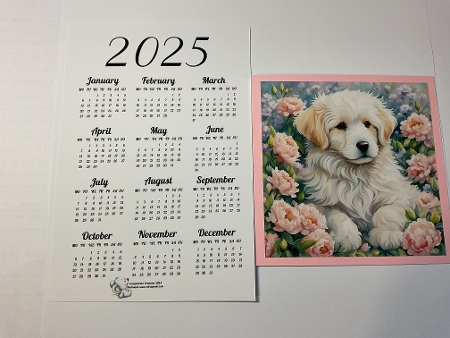 2025 CALENDAR STYLE 2  WATERCOLOUR PUPS 6 by Sue Pyman