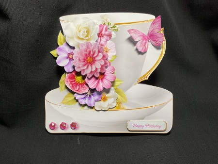 Colourful Posy - Teacup Card Mini Kit by Sue Pyman