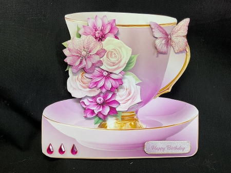 Pink Posy - Teacup Card Mini Kit by Sue Pyman