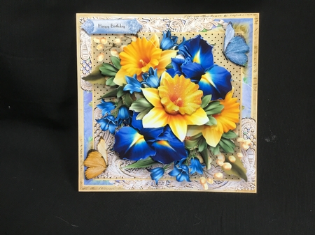 Vintage style Spring Flora Card Front Kit by Sue Pyman