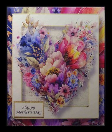 Gorgeous Floral Heart 3 8x8 by Sue Rice