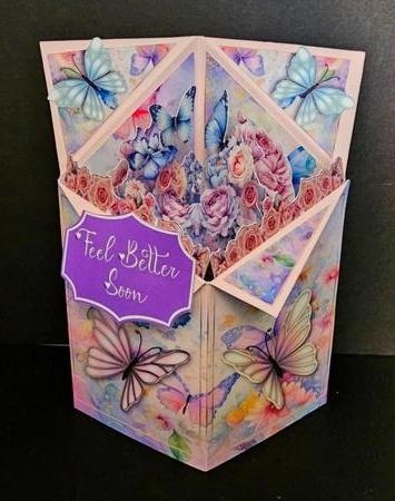 Butterflies & Roses Tuxedo Pop Up Box by Sue Rice