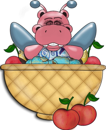 Sweet Stuff Fairy Hippos 1 Digital Stamps by Sue Rice