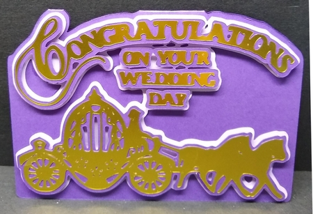 Cinderella Carriage and Horses Wedding Card  by Sue Rice