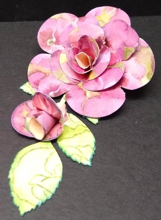3D Rose and Rose Bud by Sue Rice