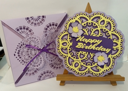 Fancy Doily Card & Boxlope by Sue Rice