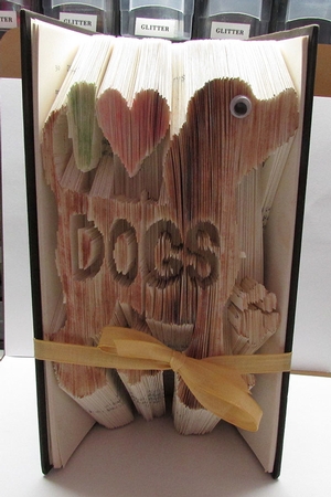 I heart Dogs combi book folding pattern by Sue Rice