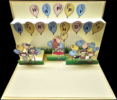 Sassy Cheryl - Birthday Balloon Pop Up Card by Sue Rice