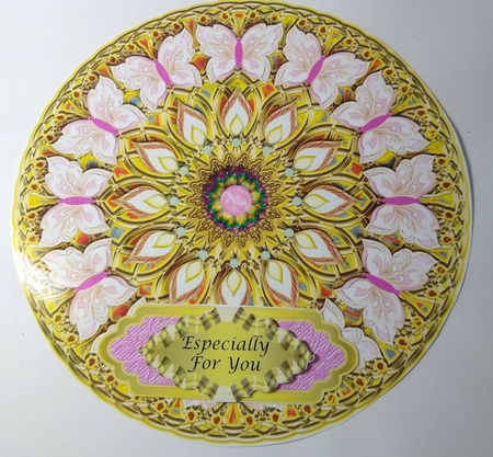 Large Mandala Topper With Butterflies 2 by Sue Rice