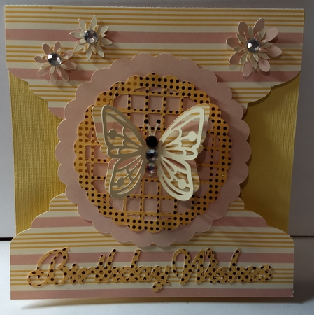 Shaped Card with Butterfly by Sue Rice