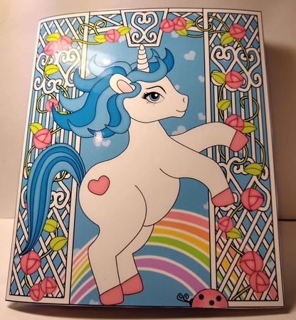 3D Triangle Shadow Box Scene it Card Kit - Cute Little Unicorn Blueberry by Sue Rice