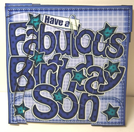 Happy Birthday SON Wavy Spiral Side Stacker by Sue Rice
