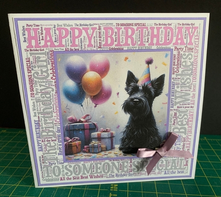 Pink Birthday Scottish terrier background 7 by Sue Soules