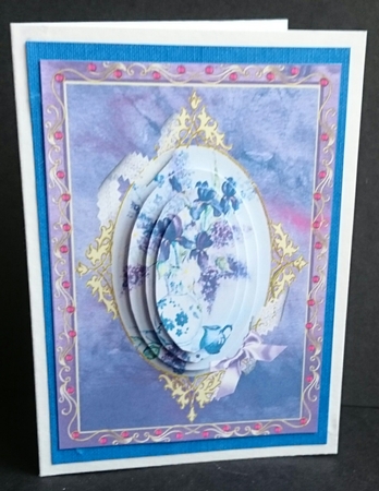 Iris and Lilac, Step by Step Decoupage Card with Lace Frame by Sue Soules