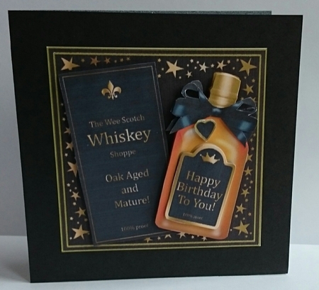 Birthday Whisky Quick Card with 3D Decoupage by Sue Soules