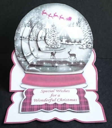 Christmas Eve Snow Globe Easel Card by Sue Soules