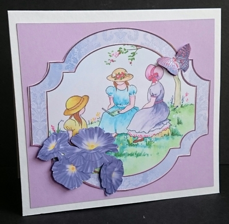 Reading a Book Watercolour. Decoupage Topper by Sue Soules