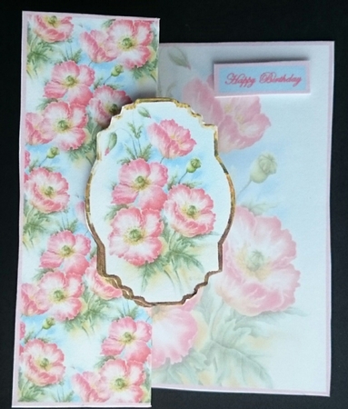 Poppy Fold Back Card with Toppers by Sue Soules