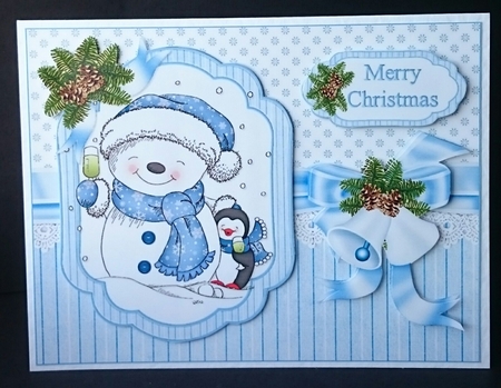 Snowman Cheers Quick Card by Sue Soules