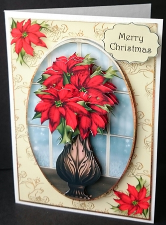 Christmas Vase of Red Poinsettias Mini Kit by Sue Soules