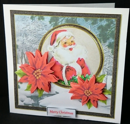Vintage Santa Card with Decoupage by Sue Soules